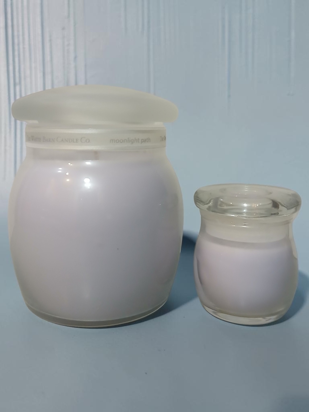 White Barn White Frosted Glass Jar Candles (Set of 2)